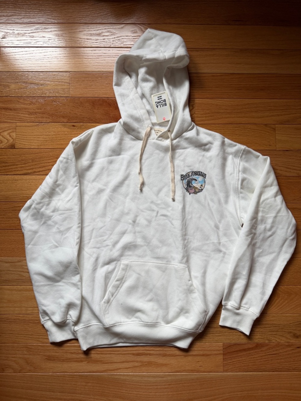 Billabong White Pullover Hoodie, Size S